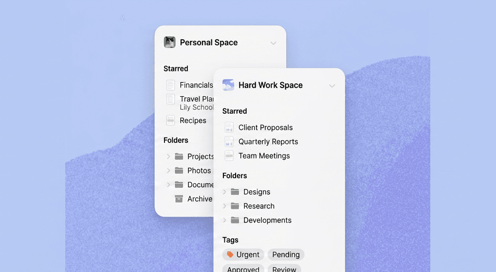 Together's Personal Space view, where each participant captures private notes